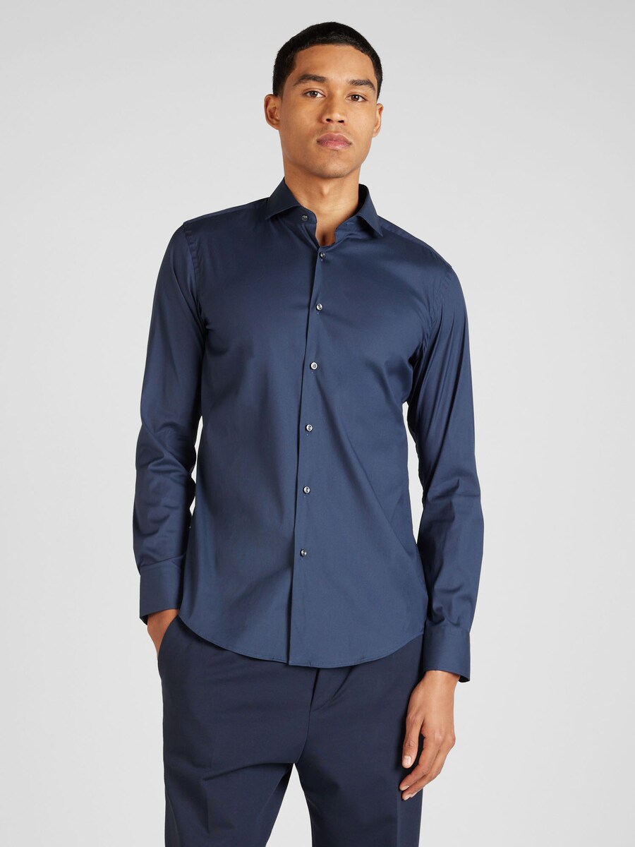 Деловая рубашка BOSS Slim fit Business Shirt P-HANK, морской синий — фото 2
