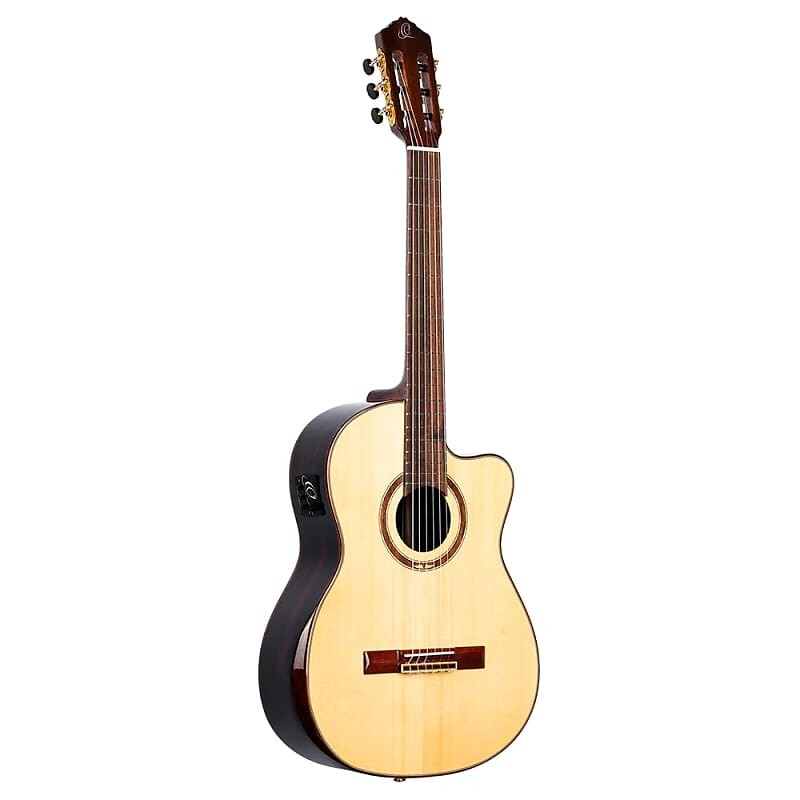 

Акустическая гитара Ortega Private Room Nylon String, Slim Neck - STRIPEDSU.C/E Solid Alaskan Spruce Top AAA striped ebony back & sides