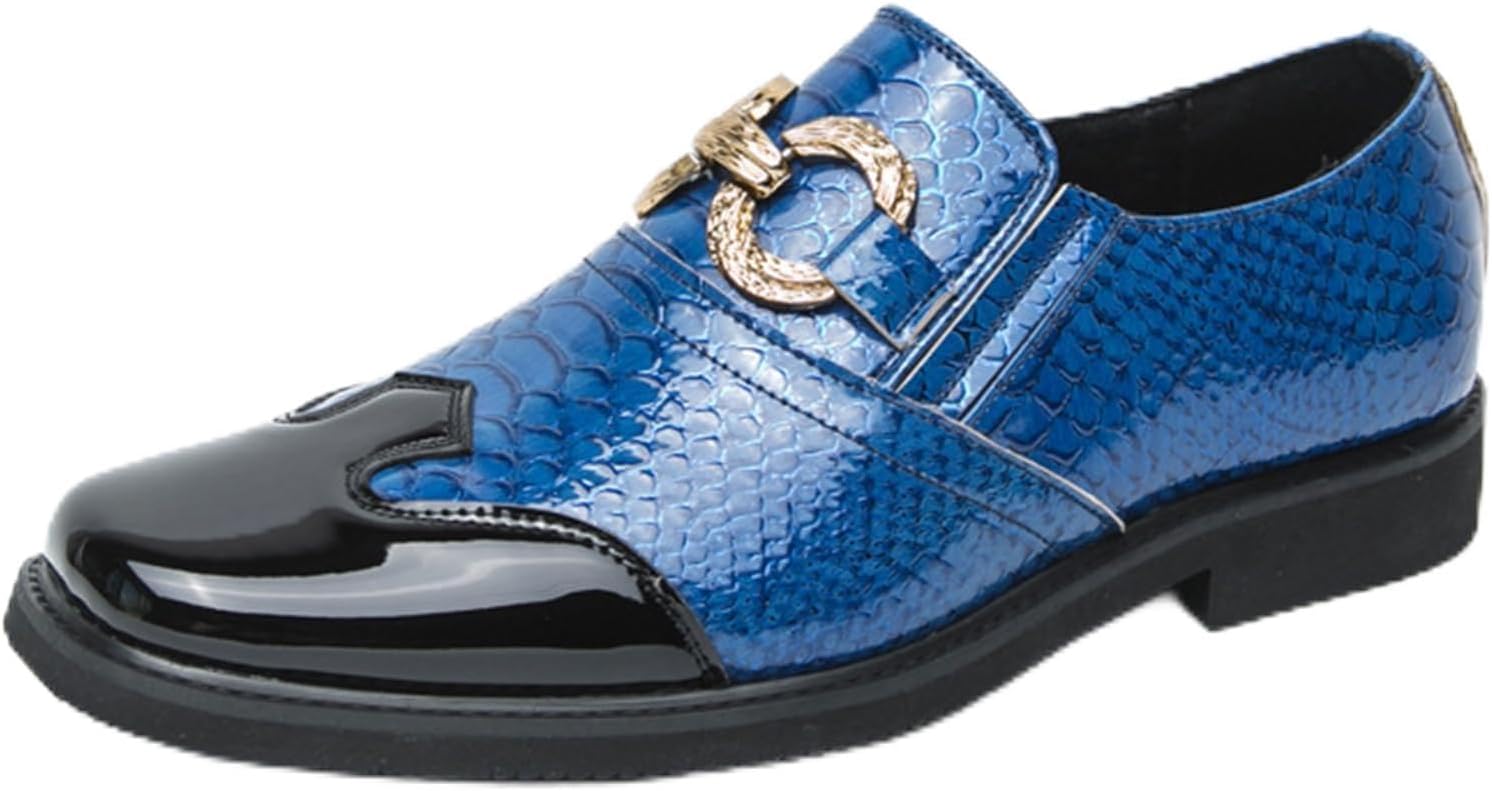 

Мужские кожаные туфли-лоферы с квадратным носком, без застежки, с золотой декоративной пряжкой, классические модные с массивным каблуком, противоскользящие, деловые туфли для офиса, свадьбы и работы Nxnbhsl