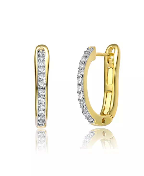 

Серьги-Кольца U-образной формы с застежкой-молнией, покрытием из 14-каратного золота и прозрачными кубическими цирконами Rachel Glauber, gold