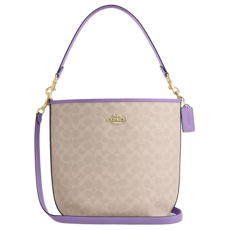 

COACH Городская сумка из прорезиненного хлопка Сумка через плечо Кроссбод Женская сумка тубас песочного цвета с ирисом
