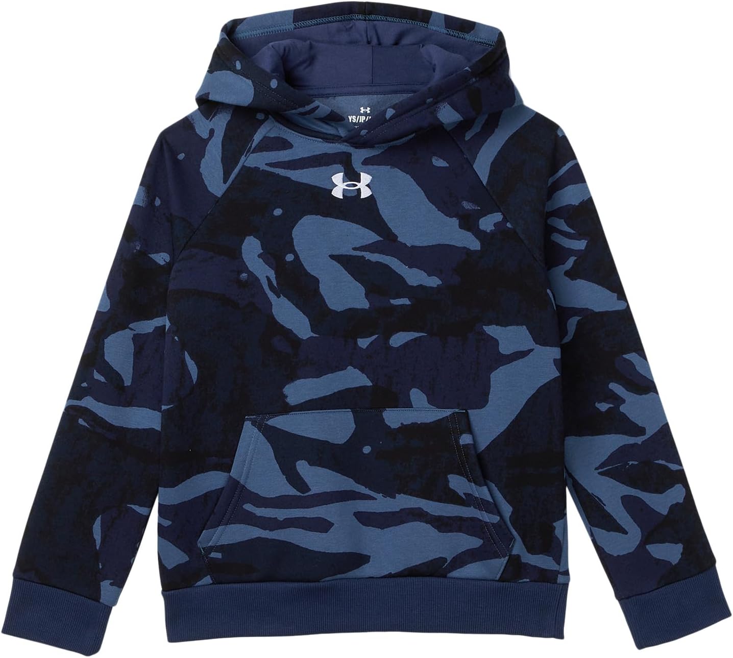 

Худи Under Armour Kids Rival Fleece Printed Hoodie, цвет Washed Navy/White