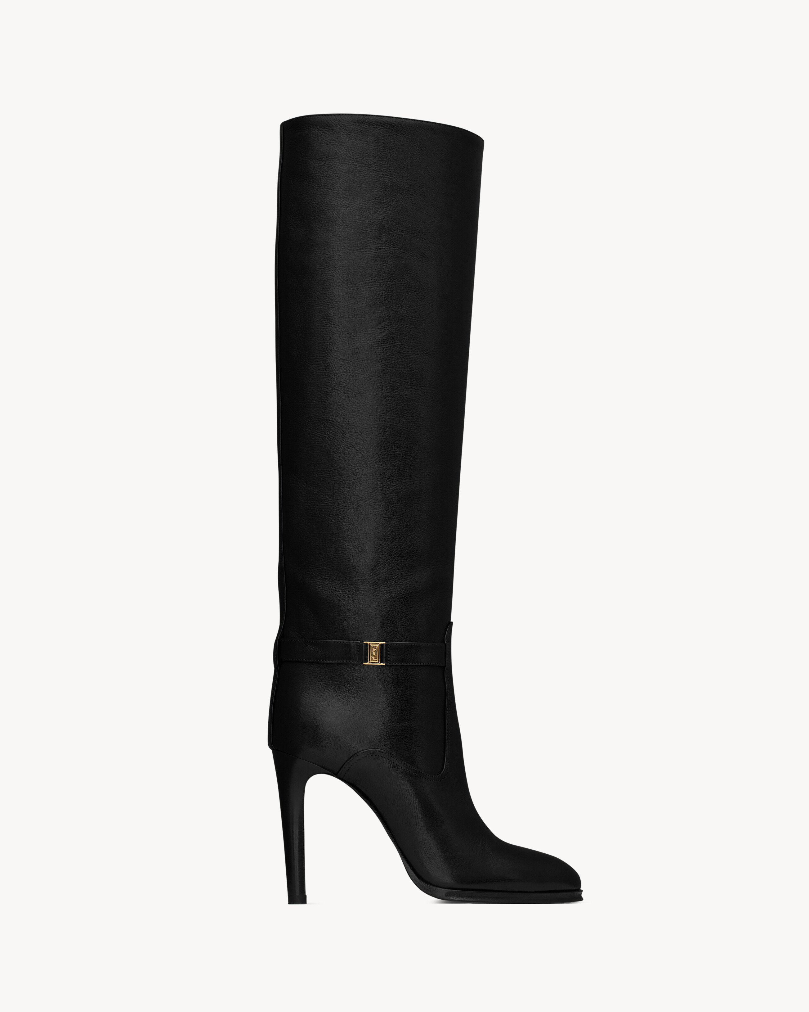 Сапоги DIANE из зернистой кожи SAINT LAURENT, черный
