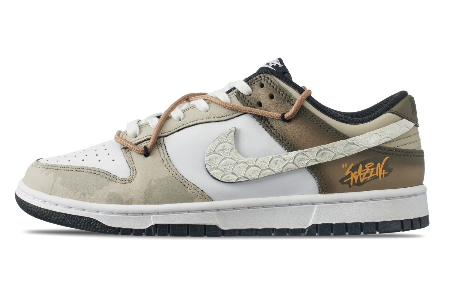 

Кроссовки Nike Dunk Skateboarding Shoes Men Low-top White/gray/brown, цвет Tan