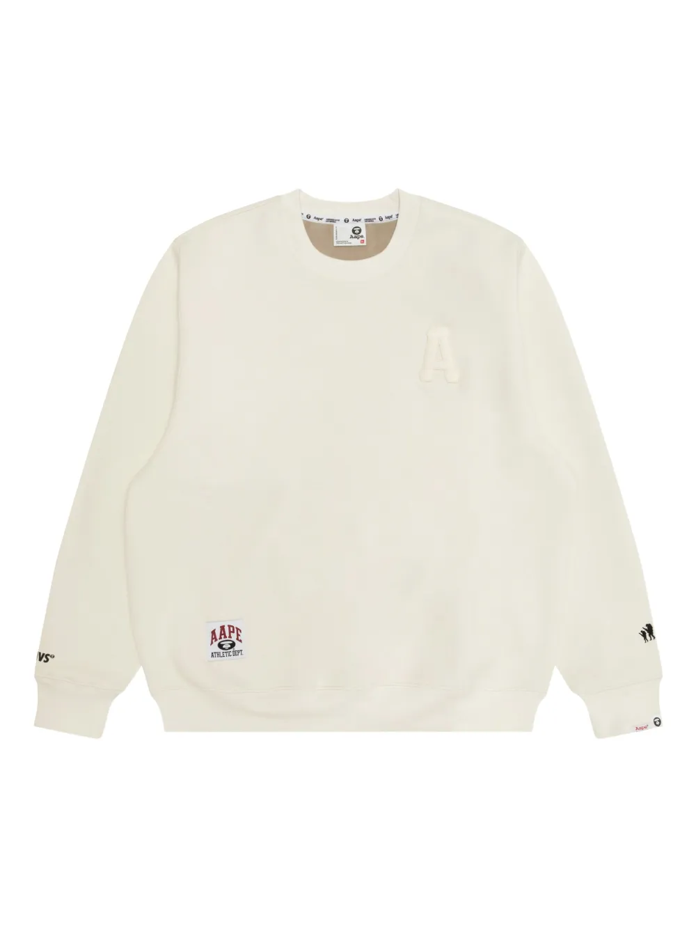 

Свитшот с аппликацией и графическим рисунком Aape By *A Bathing Ape, бежевый