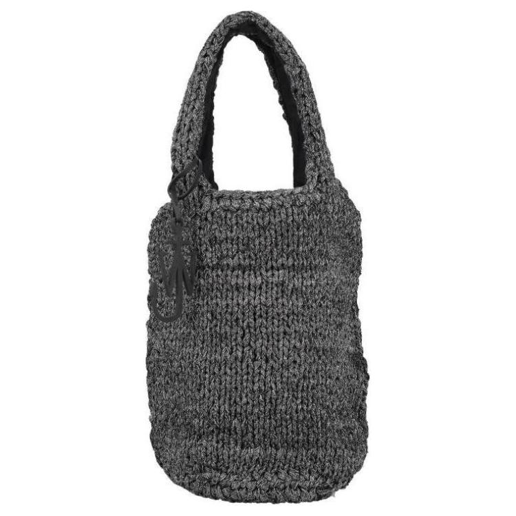 

JW Anderson Сумка женская серая из хлопка с кожаной вставкой