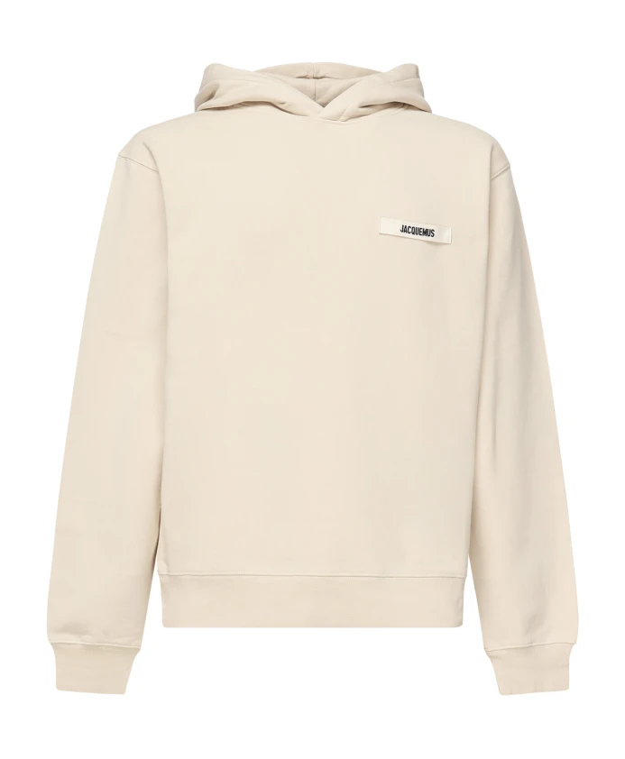 

Бежевая хлопковая толстовка с капюшоном Jacquemus, бежевый