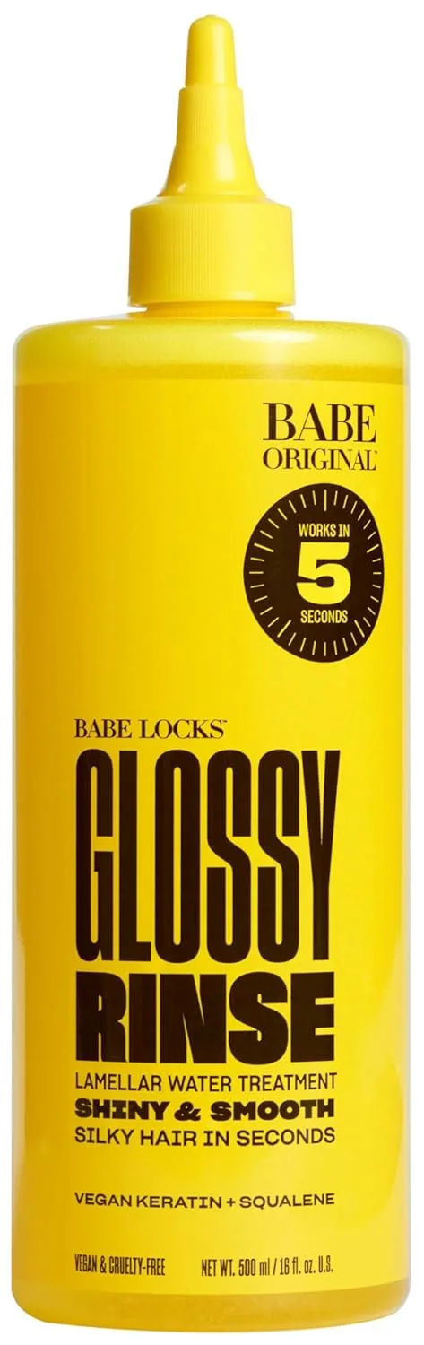 BABE ORIGINAL Babe Locks Glossy Rinse Treatment - средство для придания блеска волосам, увлажняющее ламеллярную маску для волос, используемое в душе. 500 мл (1 шт.)