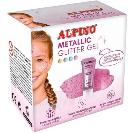 

Alpino Fiesta Гель-блеск с металлическими блестками на розовой основе, 6 шт.