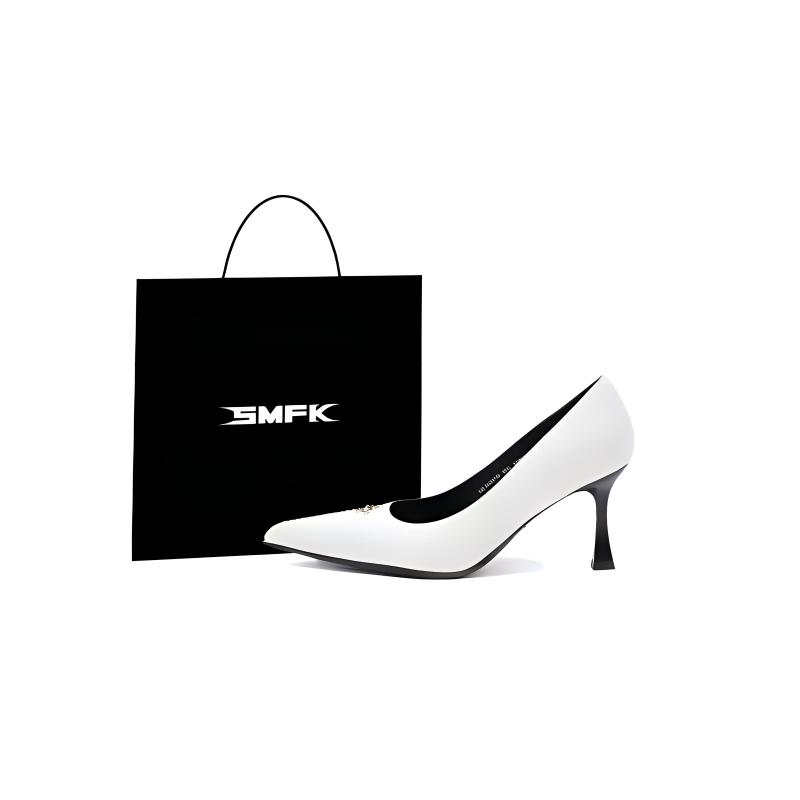 SMFK Стройные каблуки женские горные белые, цвет Snow Mountain White
