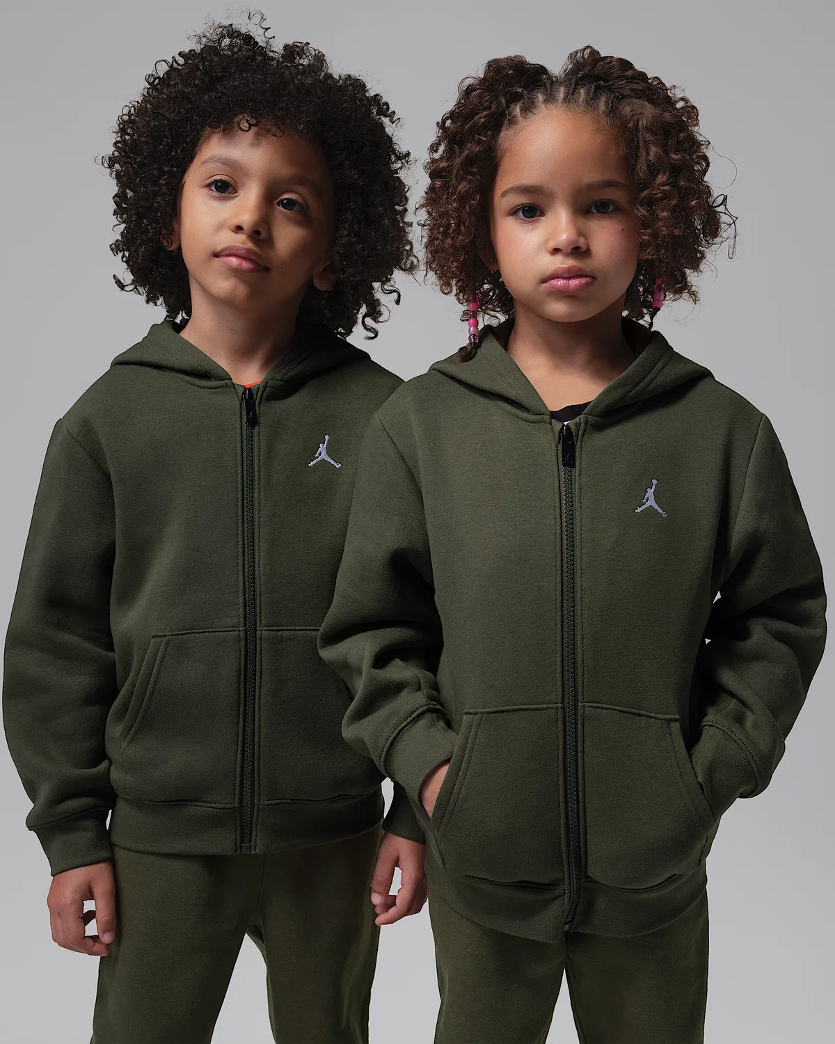 Детский комплект из 2 предметов: флисовая кофта на молнии Jordan Brooklyn Fleece, Brown — фото 3