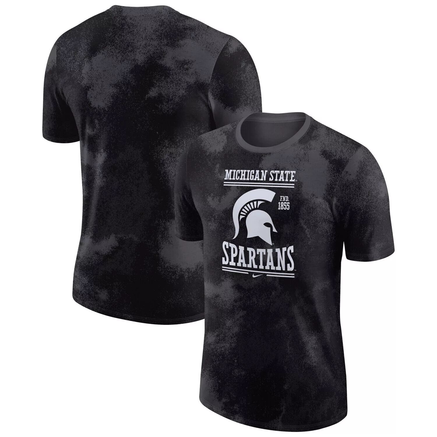 

Мужская антрацитовая футболка Michigan State Spartans Team Stack Nike, Черный, Мужская антрацитовая футболка Michigan State Spartans Team Stack Nike