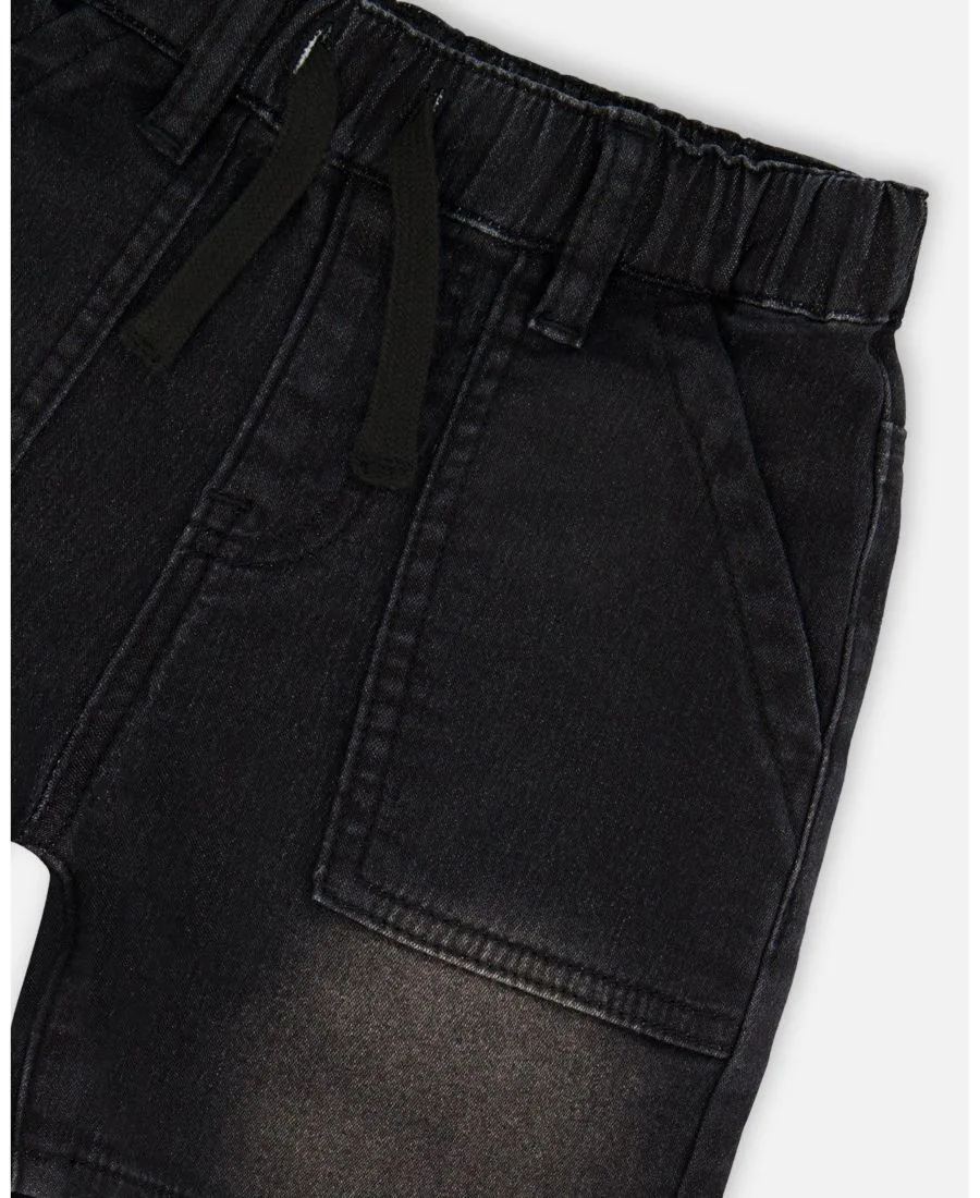 Шорты из французской махровой ткани для мальчиков Deux par Deux, denim серый — фото 4