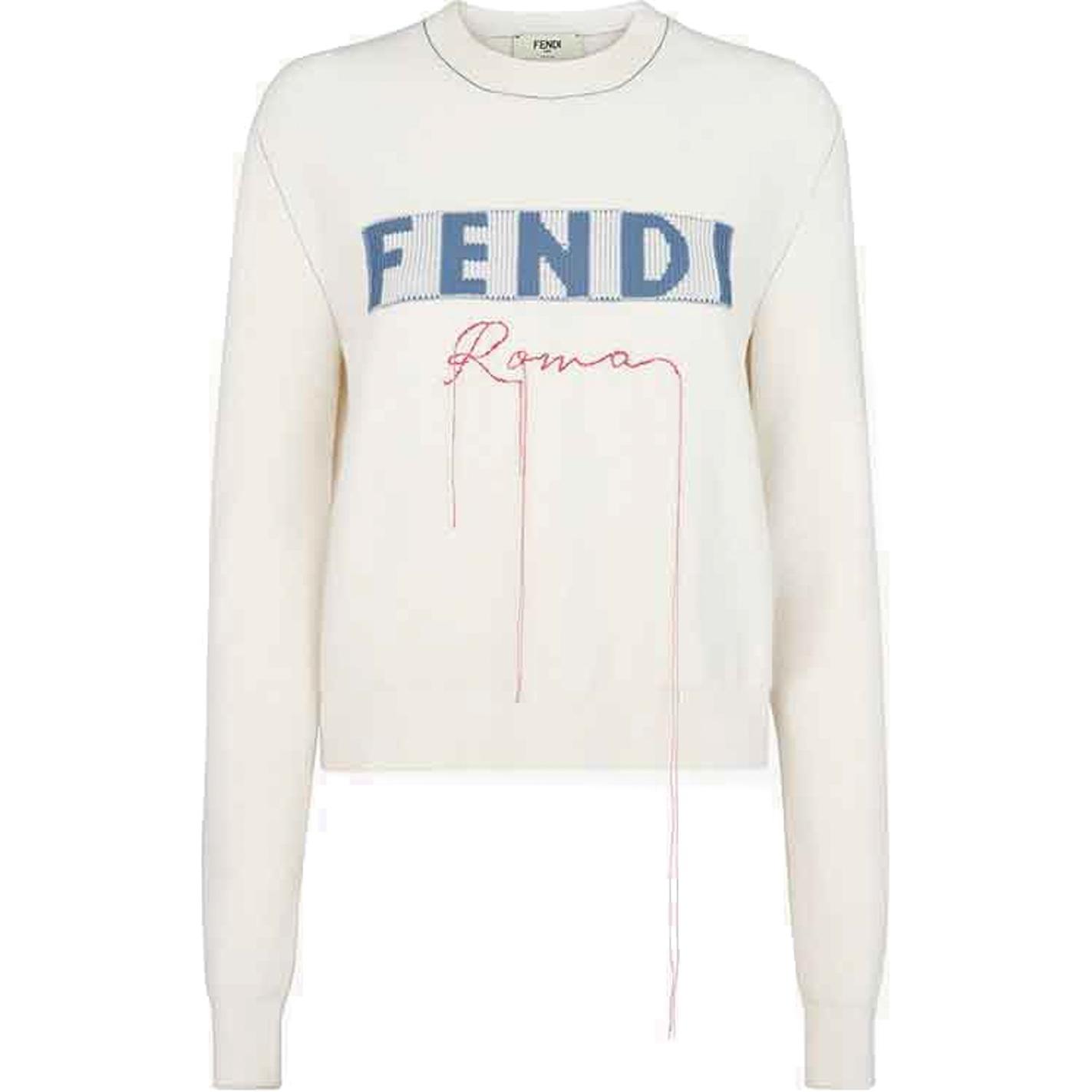 

Джемпер с логотипом жаккард FENDI, белый
