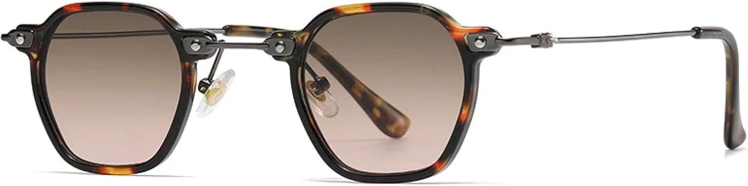 

Солнцезащитные очки для женщин и мужчин в стиле панк, с прозрачными градиентными линзами, защитой от УФ-излучения UV400, в ретро-стиле, с заклепками UATXTAU, Leopard Tea Pink