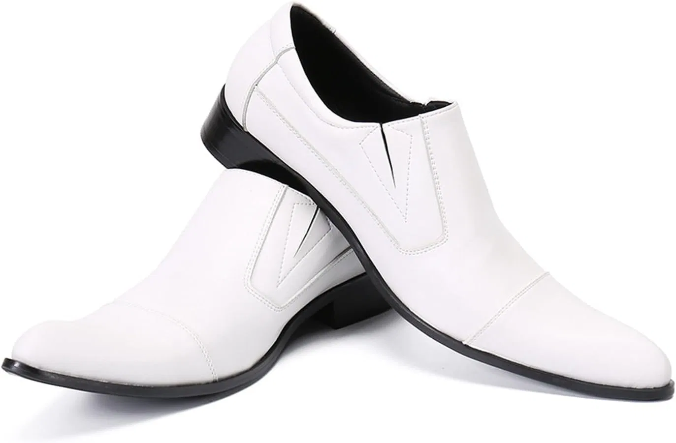 Туфли кожаные белые, Loafers Cowhide Printing Shoes Genuine Leather Large Size Low Top Slip-Ons Breathable Suit Shoes Casual Shoes, белый MANYUBEI — фото 4
