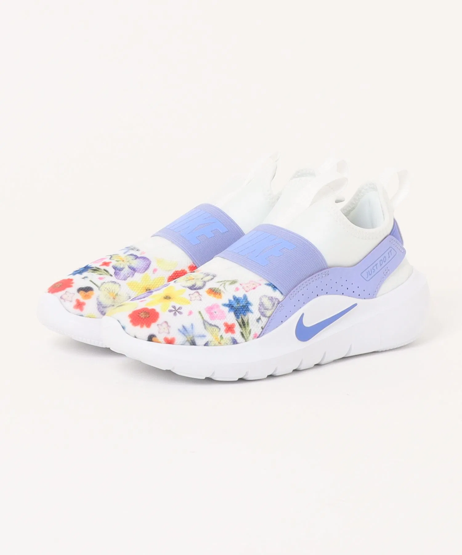 Детские кроссовки NIKE FLEX RUNNER 4 SE GS с цветочным принтом, лёгкие, сиреневые
