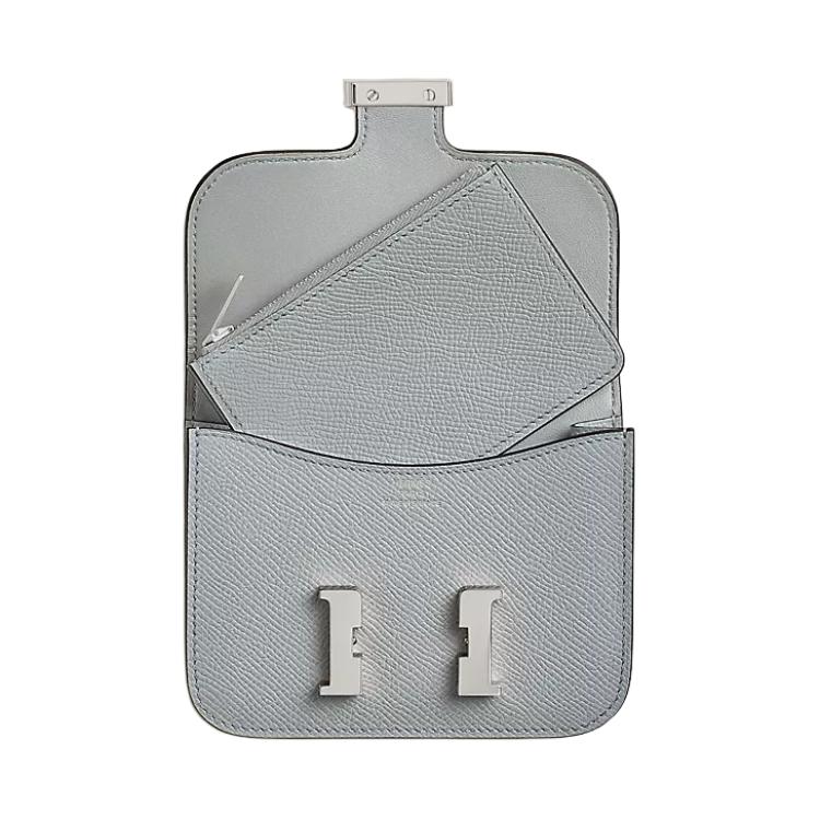 HERMES Кошелёк Constance Slim Epsom Calfskin женский 8U Bleu Glacier Blue — фото 2