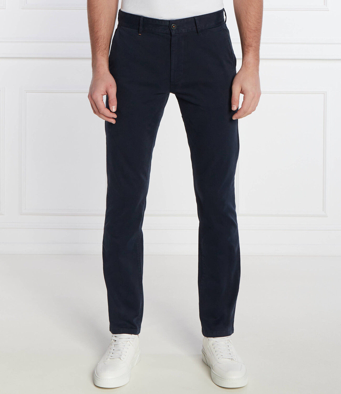 

Брюки BOSS ORANGE chino Slim Fit, темно-синий
