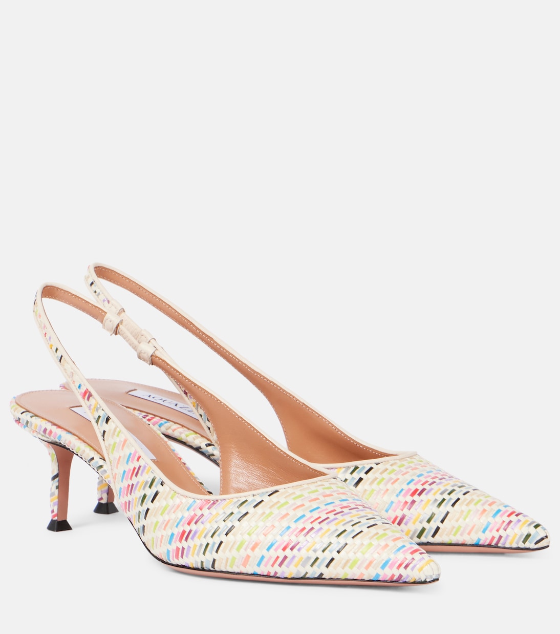 Новые туфли Purist Sling 50 с открытой пяткой Aquazzura, разноцветный
