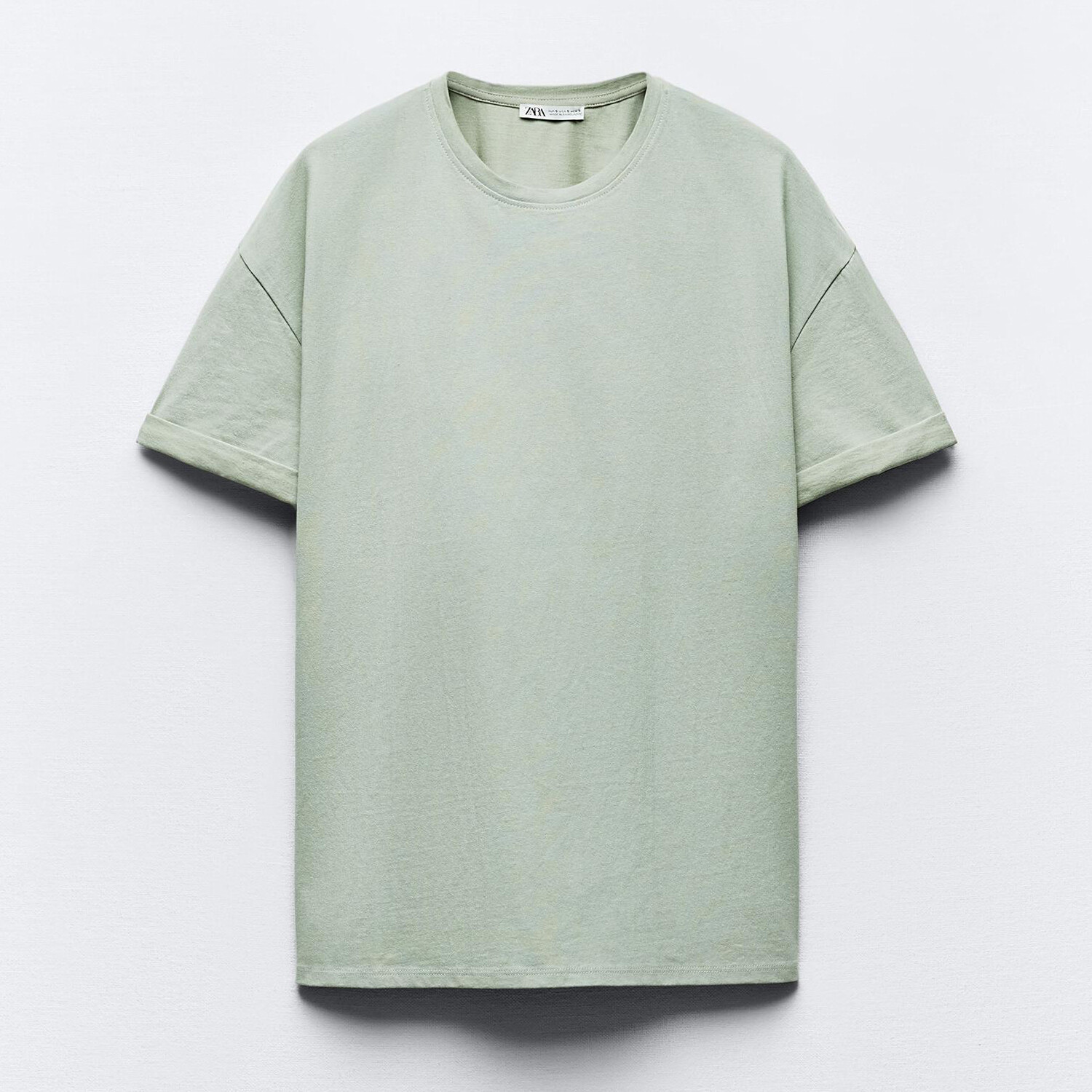 

Футболка Zara Heavy Cotton, светлый хаки