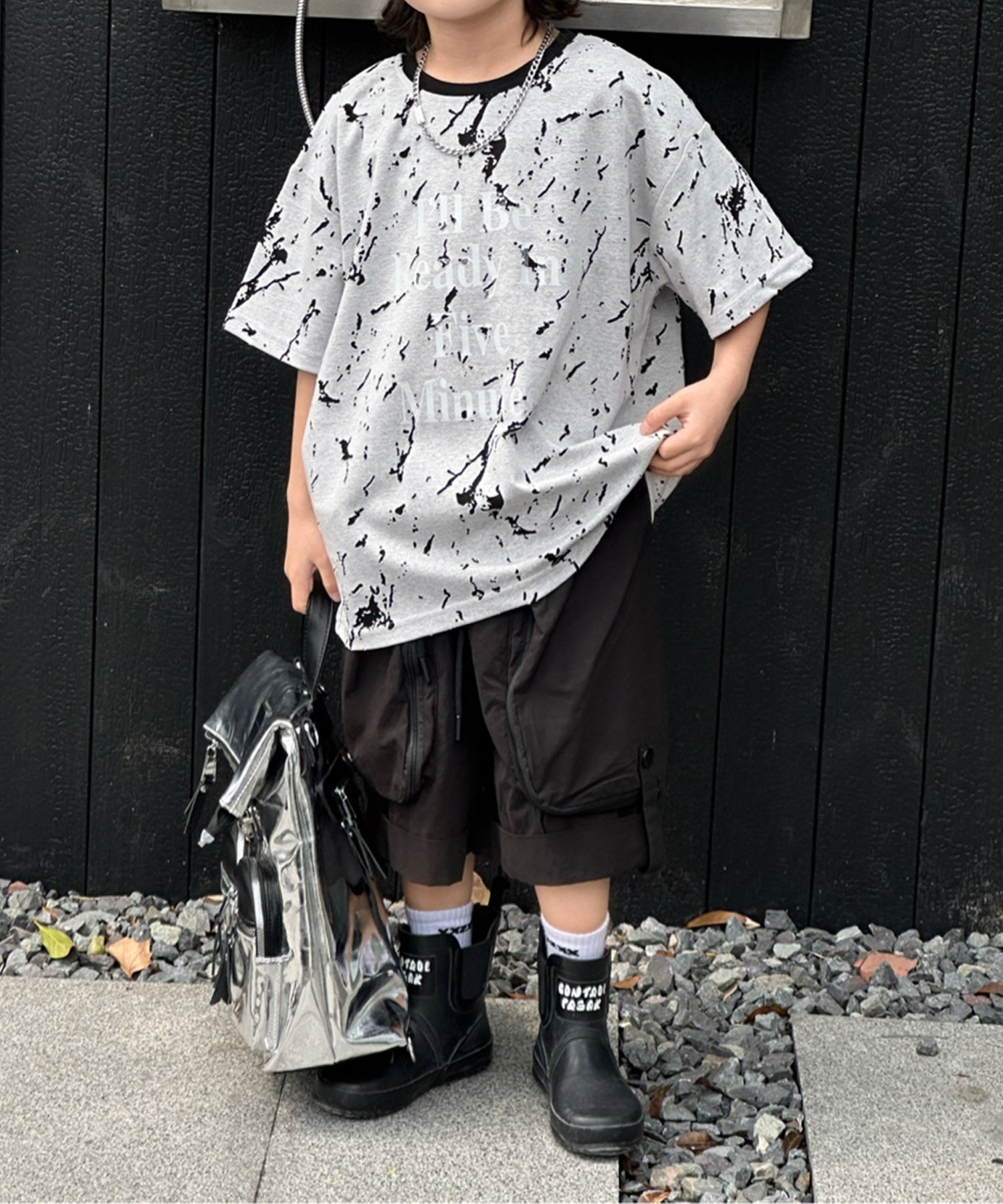 Детская футболка с коротким рукавом и принтом [aimoha-KIDS-] Aimoha Kids, gray — фото 2