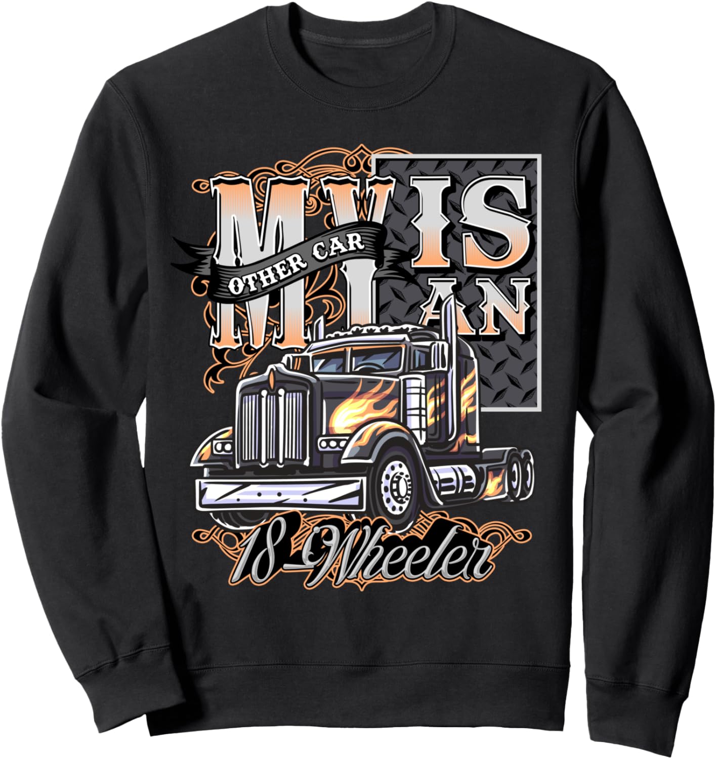 

Моя вторая машина - это водитель 18-колесного грузовика. Забавная шуточная толстовка Four1Nine Truckers Official, черный