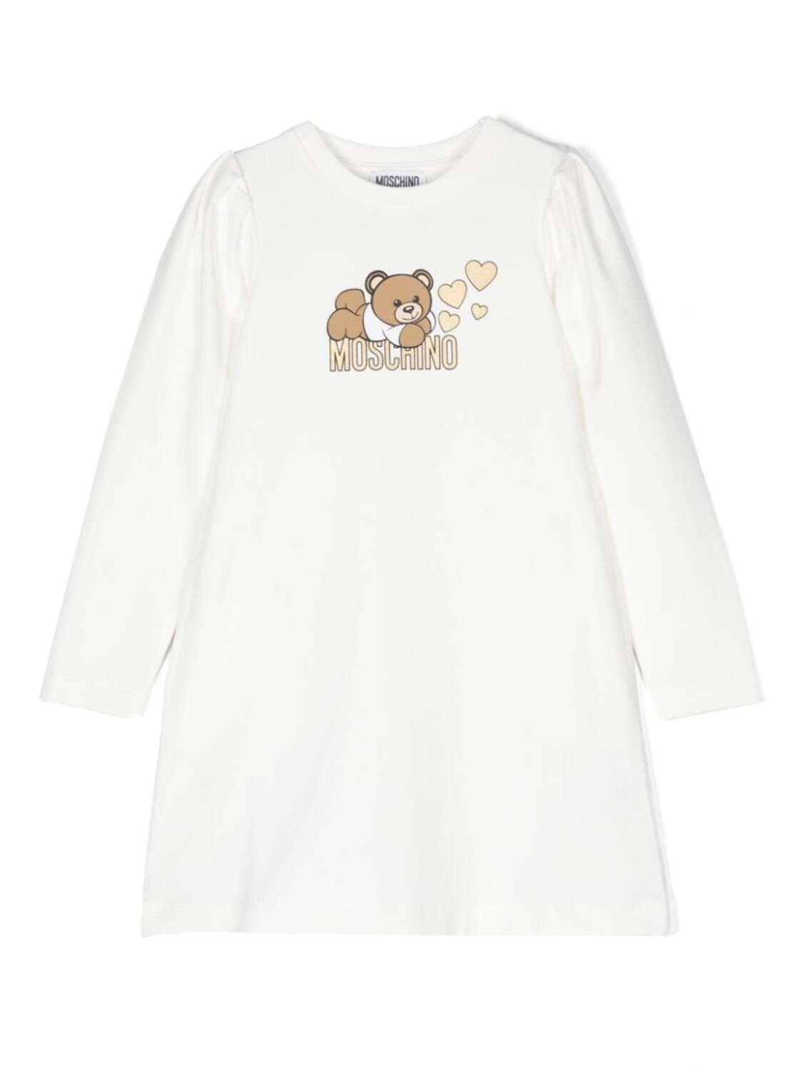 

Moschino Kids платье из джерси с логотипом Teddy Bear, белый