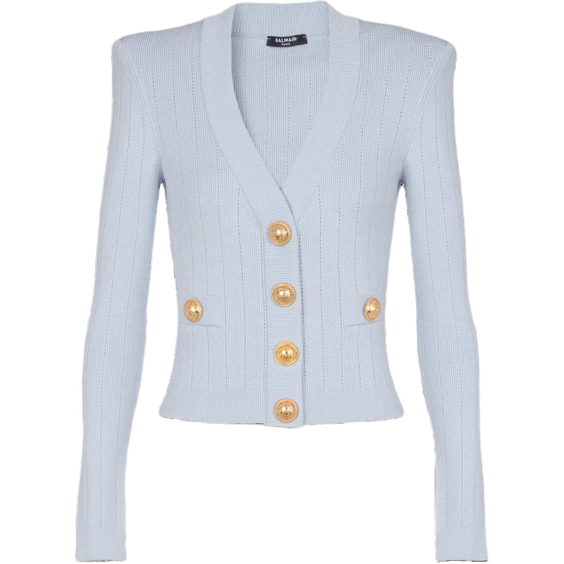 

Кардиган с длинными рукавами на пуговицах BALMAIN, синий