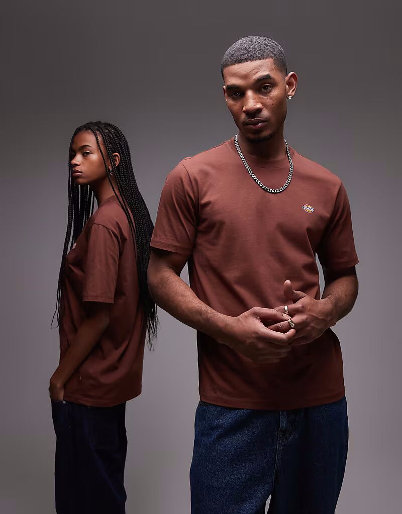 

Футболка Dickies Mapleton с маленьким логотипом цвета капучино-коричневого цвета