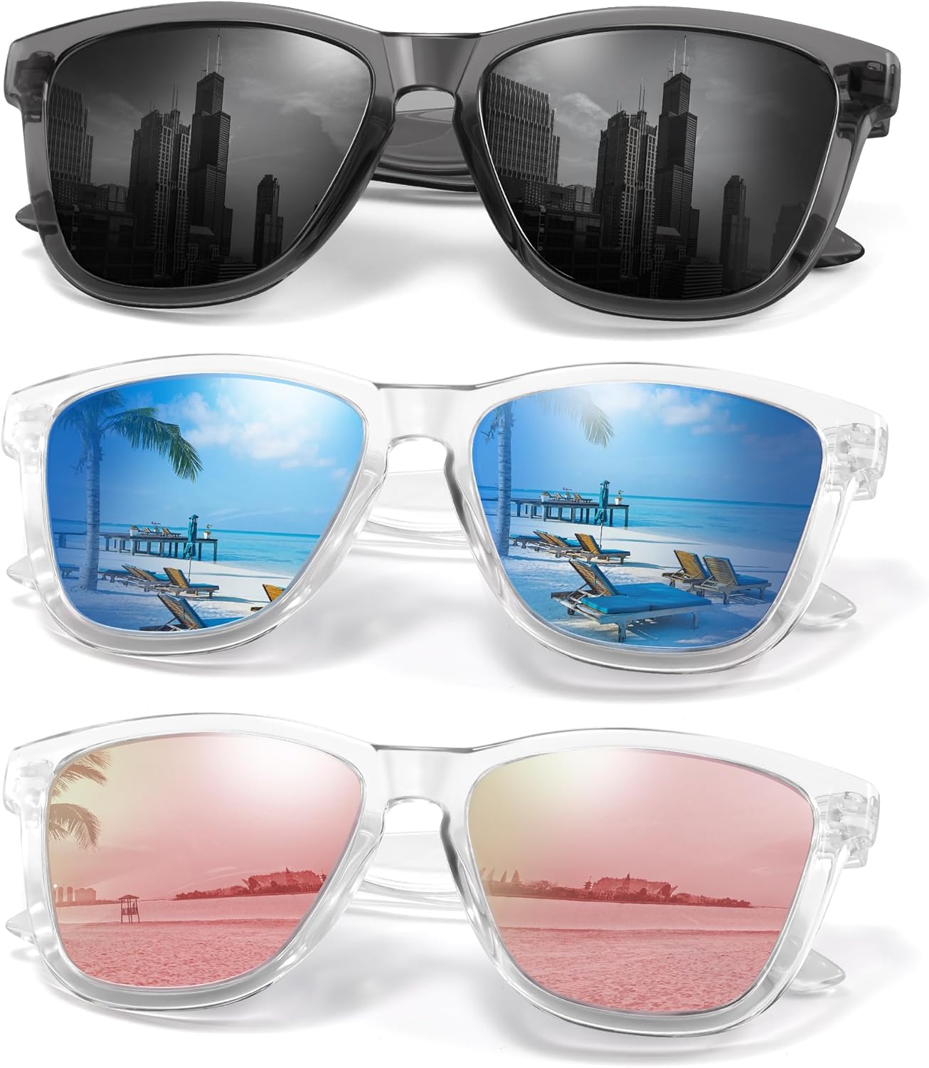 

Поляризованные солнцезащитные очки для женщин, модные, классические, в стиле ретро, ​​женские солнцезащитные очки для мужчин, очки для вождения, защита от УФ-излучения kunchu, Newgrey+tpinks+tblues