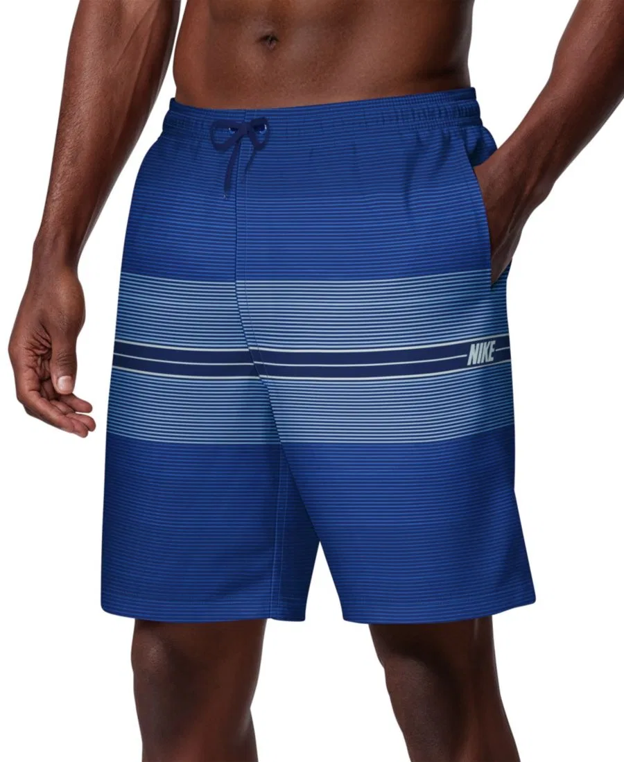 Мужские плавательные шорты Breaker Stripe Volley длиной 23 см Nike, темно-синий