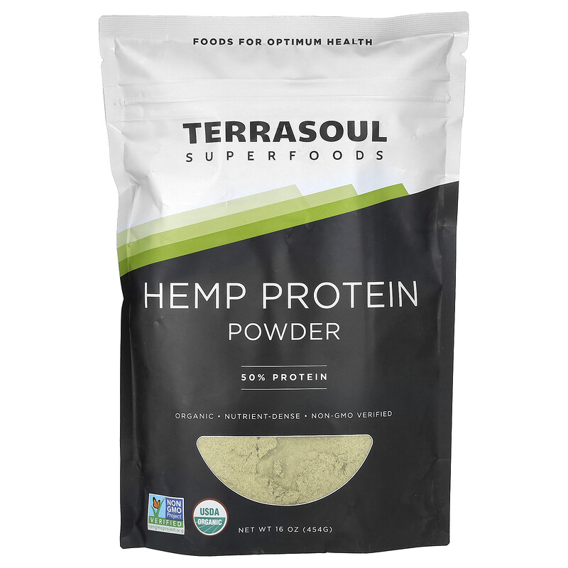 

Terrasoul Superfoods, конопляный протеин в порошке, 16 унций (1 фунт)