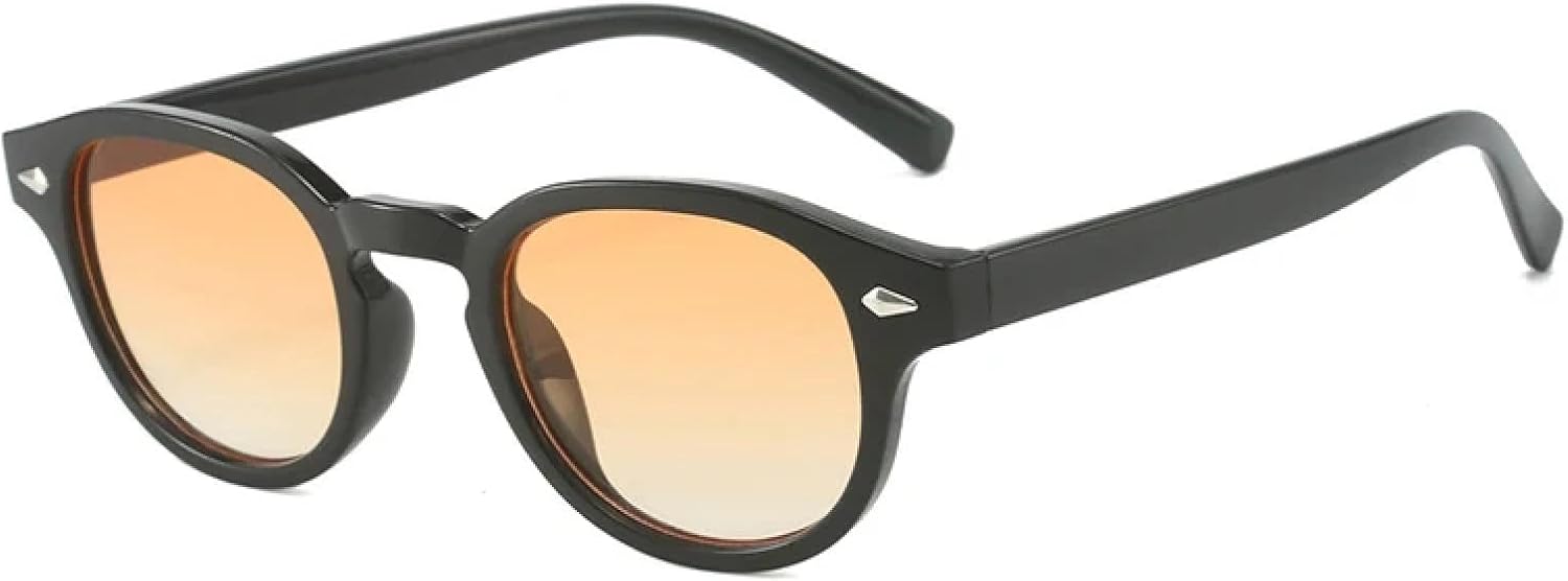 

Мужские солнцезащитные очки с овальными заклепками, прозрачные линзы с градиентом цвета «океан», защита от УФ-излучения UV400, женские солнцезащитные очки голубого цвета DSVIGF, Black Orange