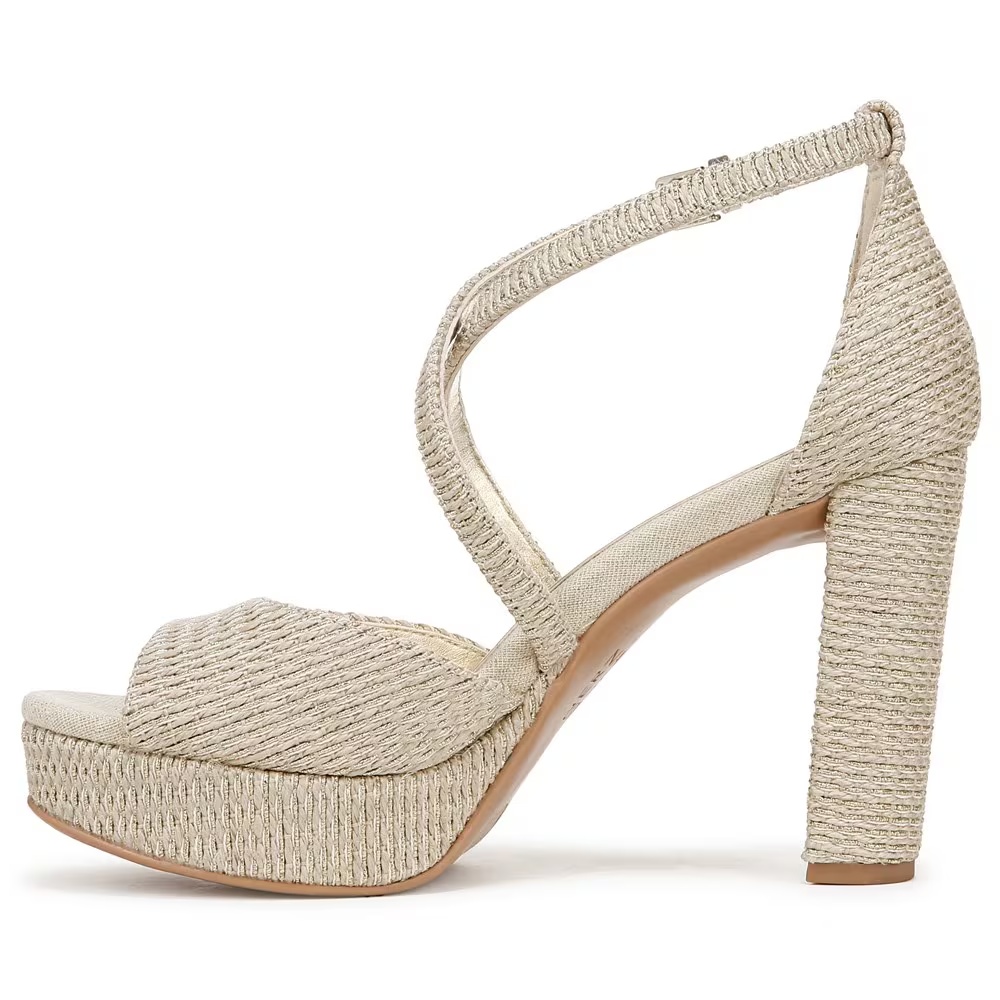Женские босоножки Melody dress sandal Naturalizer, светло-коричневый металлизированный плетеный текстиль — фото 4