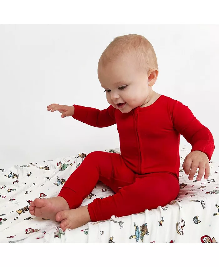 Унисекс комбинезон Baby Winterberry Red Convertible Footie Bellabu Bear, красный — фото 3