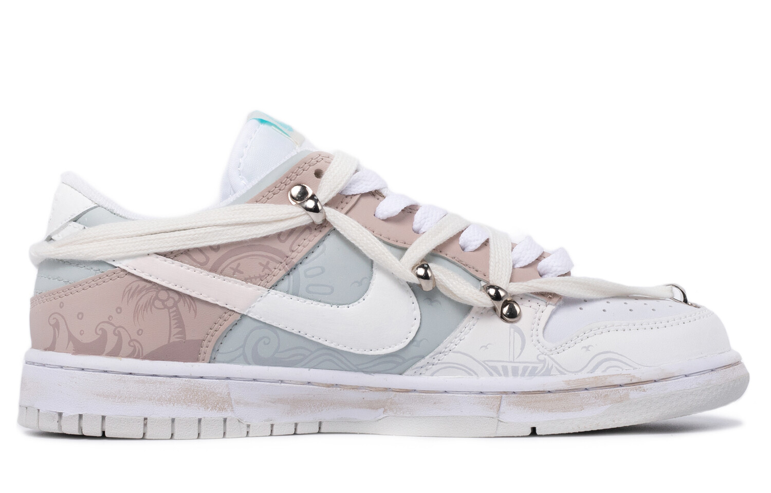 

Кроссовки Nike Dunk Skateboarding Shoes Women's Low-top White/green/pink/brown, белый