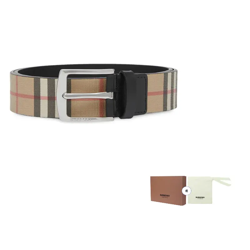 

Ремень кожаный Burberry Vintage, коричнвеый / черный