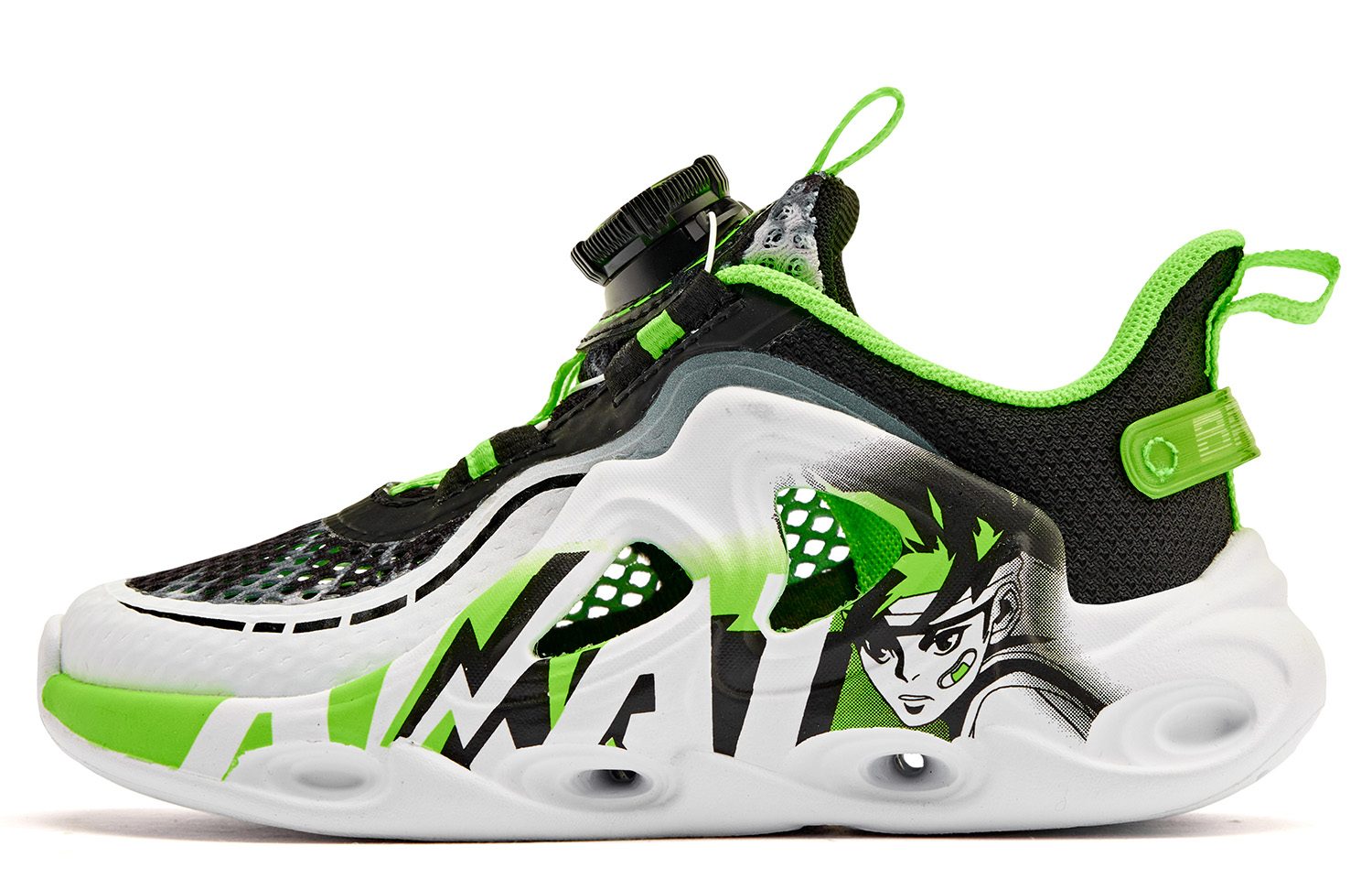 

Детские беговые кроссовки Pre school QIAODAN, черный/ярко-зеленый