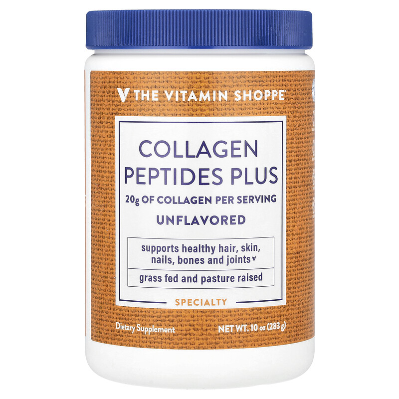 

The Vitamin Shoppe, Collagen Peptides Plus, без ароматизаторов, 283 г (10 унций)