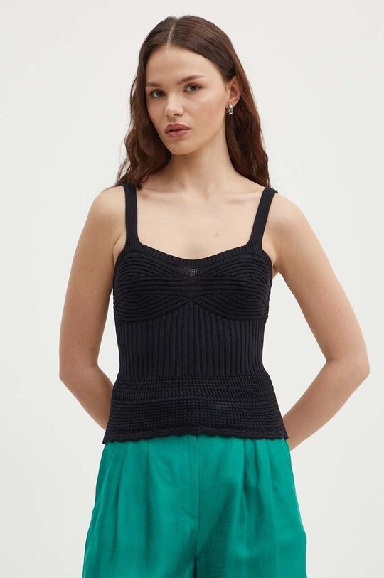 

Хлопковый топ United Colors of Benetton, черный
