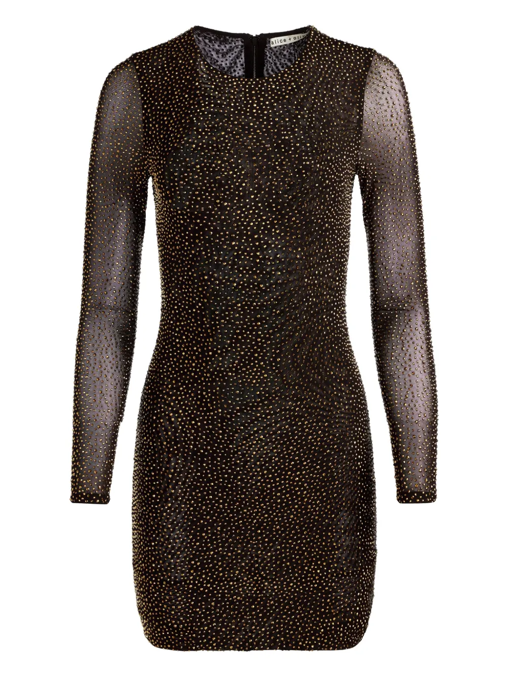 

Мини-платье Delora с декором и длинными рукавами alice + olivia, черный