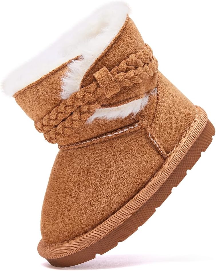 

Сапожки BMCiTYBM для девочек и мальчиков, зимние утепленные мехом, для малышей (новорожденные/младенцы/дети младшего возраста), 98-Camel