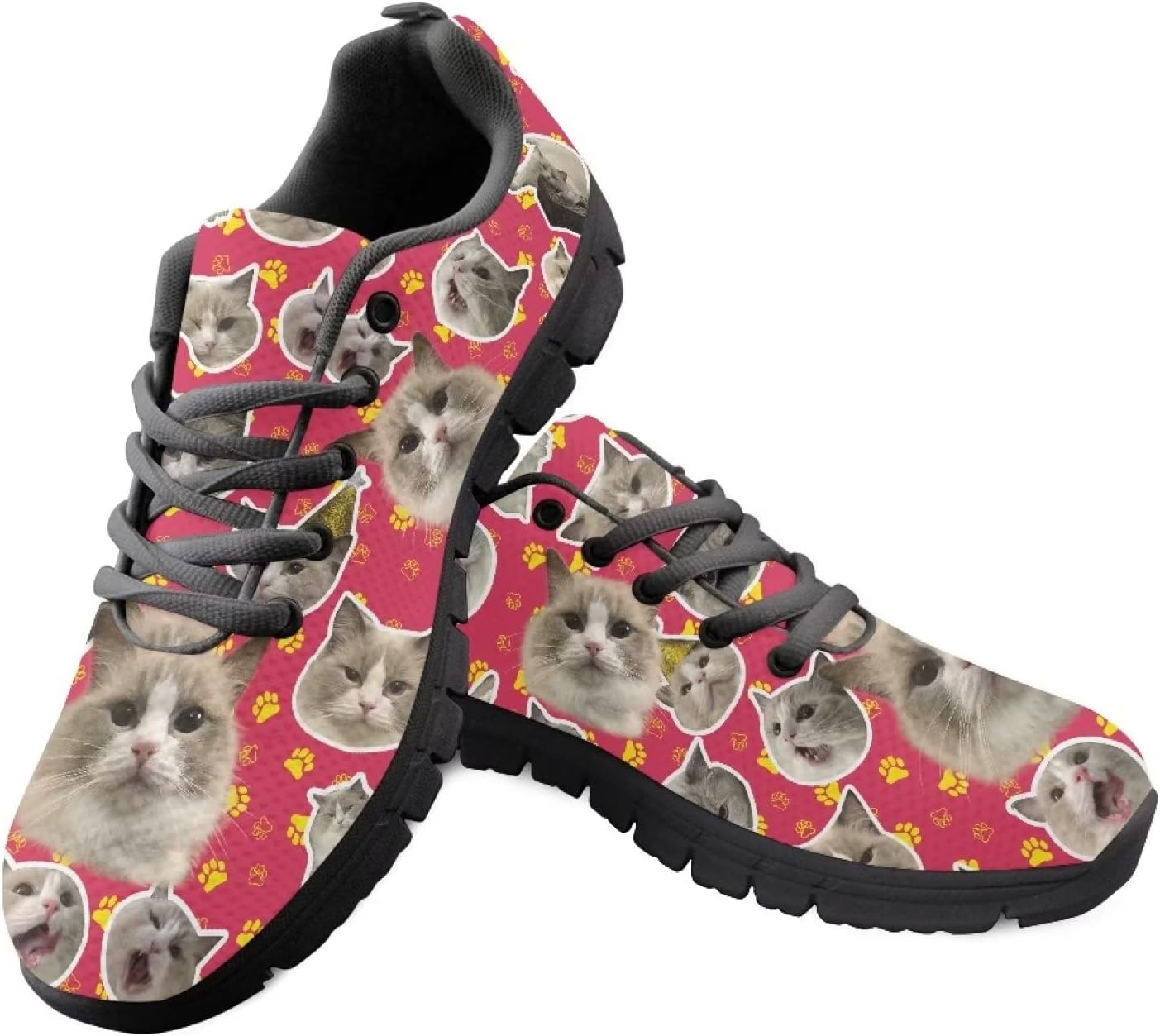 

Женские кроссовки Yzaoxia, мужские размеры 5-11, для походов, бега и ходьбы, удобные теннисные кроссовки, Cute Cat Print