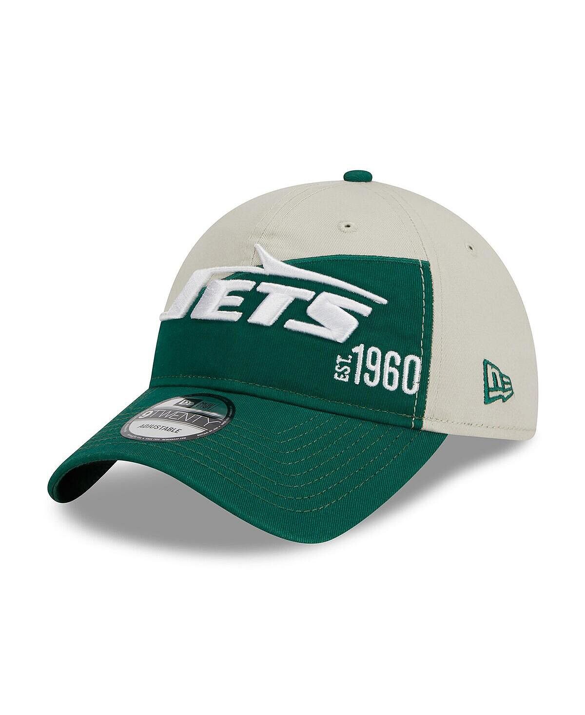 

Мужская кремовая, зеленая регулируемая кепка New York Jets 2023 Sideline Historic 9TWENTY New Era