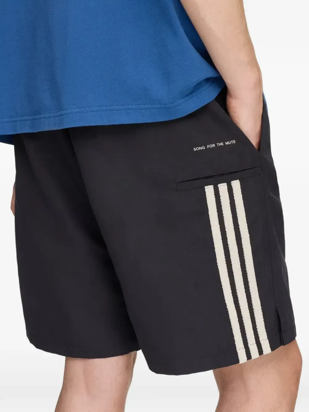 Шорты X Song for the Mute 007 в три полоски Adidas, черный — фото 4