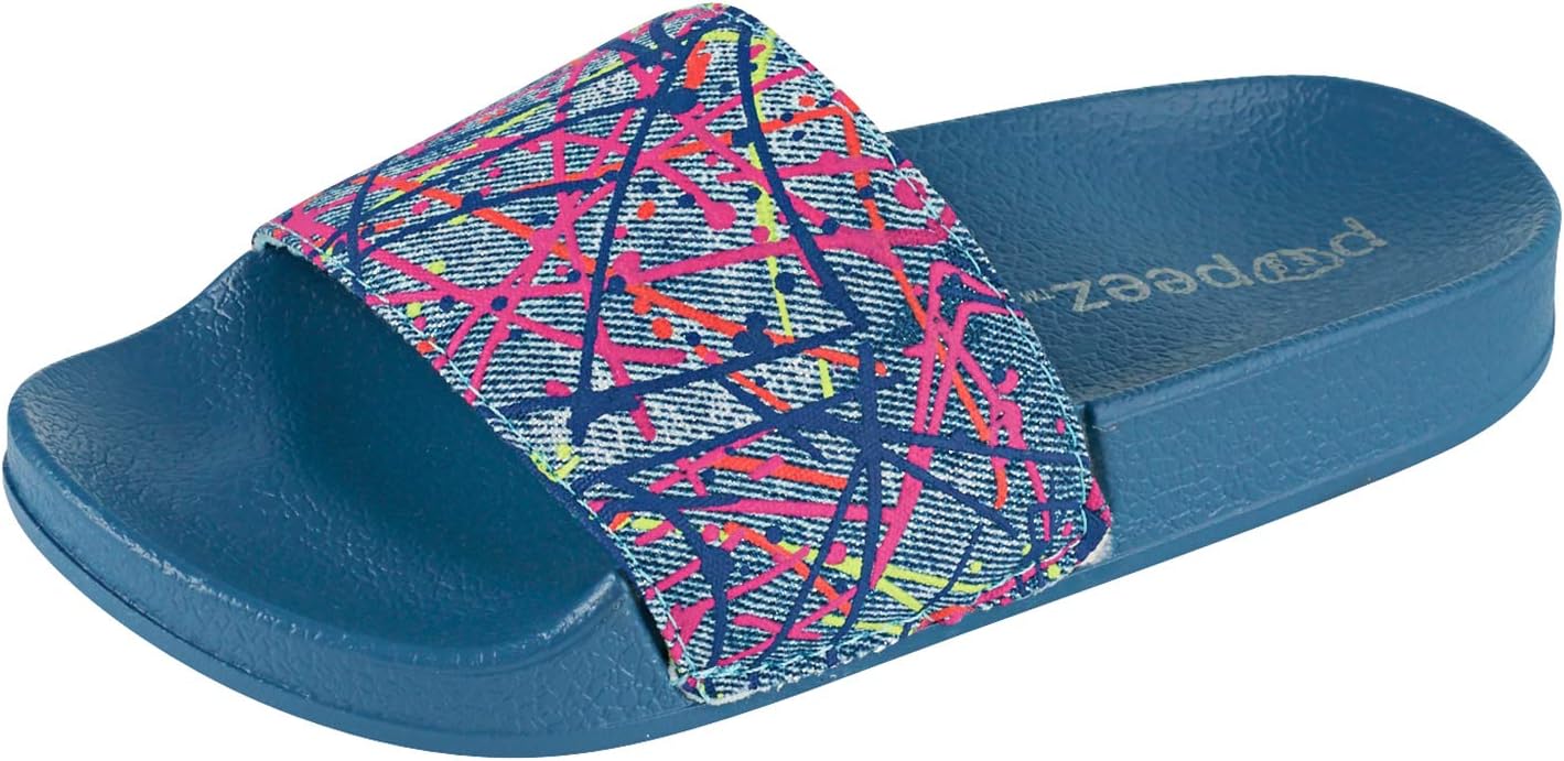Женские шлепанцы с открытым носком Pupeez, синий — фото 2