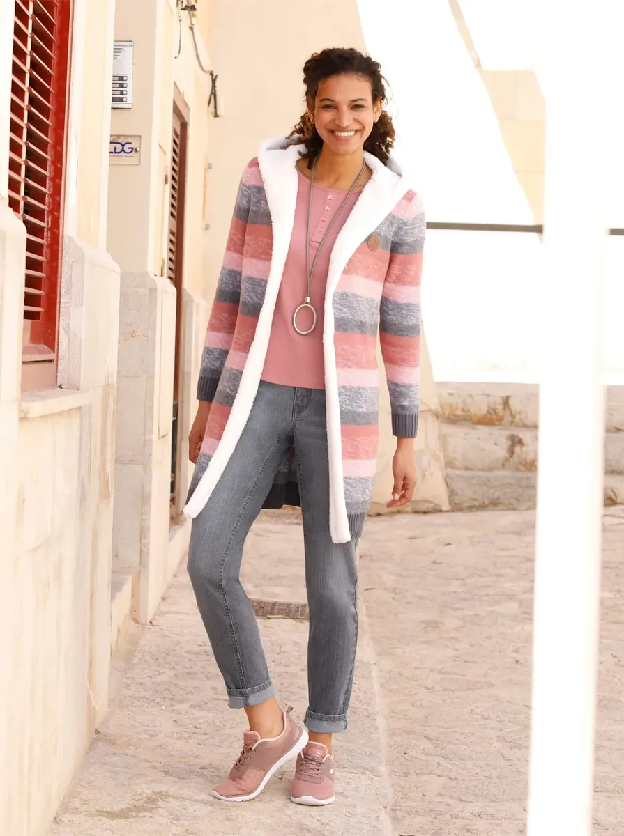 

Кардиган в стиле casual Casual Looks, цвет Rosenholz-Grau-Meliert