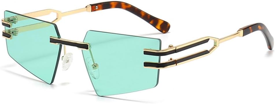 

Ретро-солнцезащитные очки без оправы для женщин и мужчин в стиле панк, металлические солнцезащитные очки, женские очки без оправы с защитой от УФ-излучения UV400, модные очки MTZJH