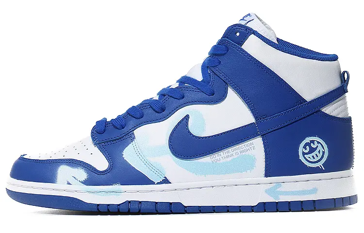 

Кроссовки Nike Dunk Skateboarding Shoes Unisex High-top Blue/white, синий